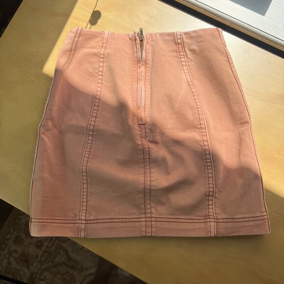 Free People Modern Femme Bodycon Pink Denim Skirt - Picture 5 of 7